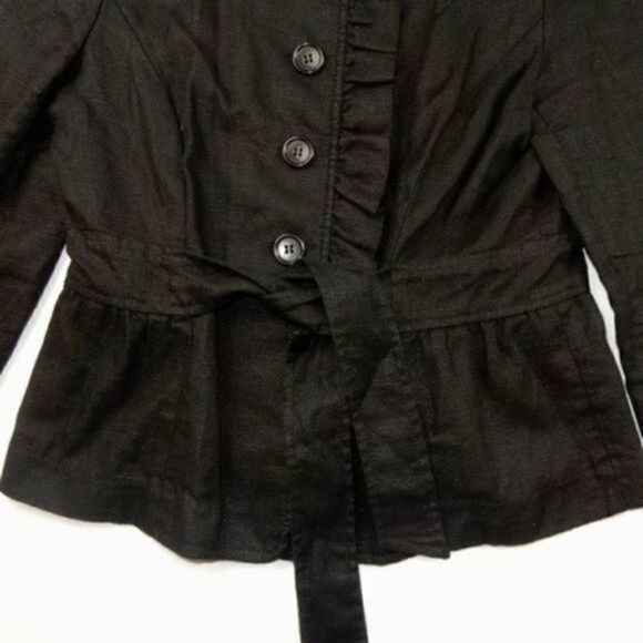 Ann Taylor Loft Ruffle Linen Blazer Size 8 - Picture 2 of 7